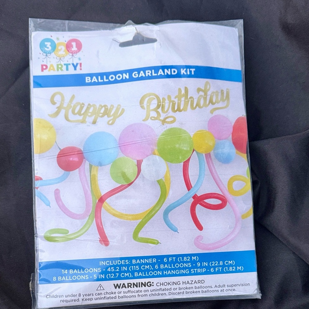 Birthday Balloon Garland Kit - Multicolored- NEW